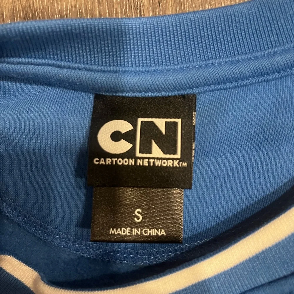 Adventure Time Blue Crewneck Sweatshirt with Graphic Logo - Picture 2 of 3
